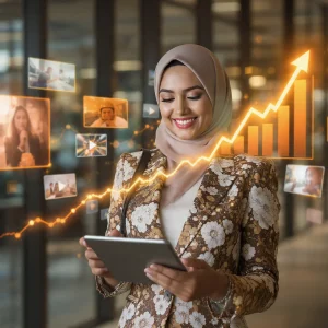 Infografis perbandingan efisiensi produksi video sebelum dan sesudah menggunakan jasa video AI.[/id]